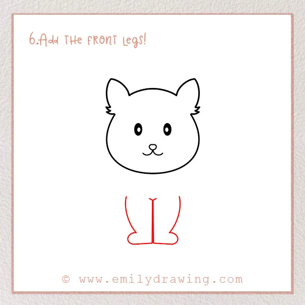 How to Draw a Dog - Step 6 – Add the front legs!