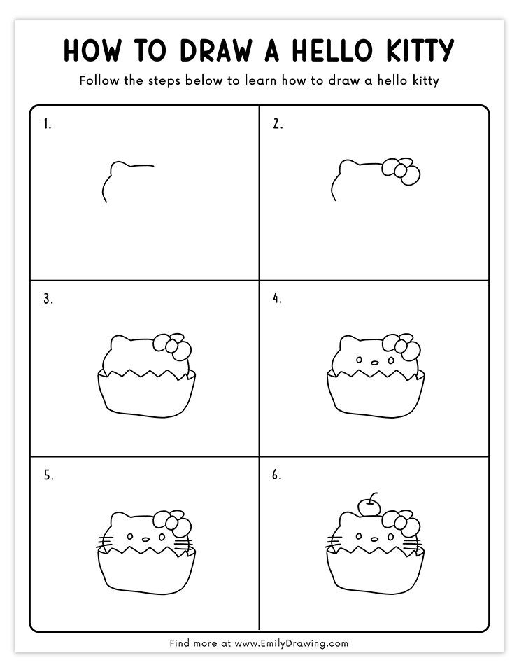 Hello Kitty Drawing Tutorial Step By Step Hello Kitty Drawing Tutorial Step By Step