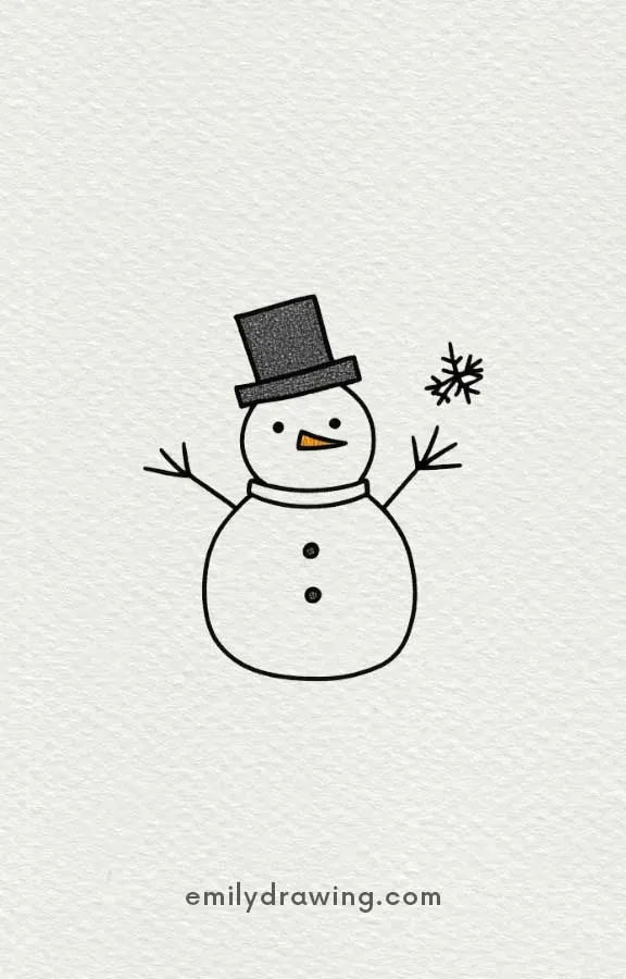 Tiny Snowman - Easy Cute Snowman Drawing Ideas for kids