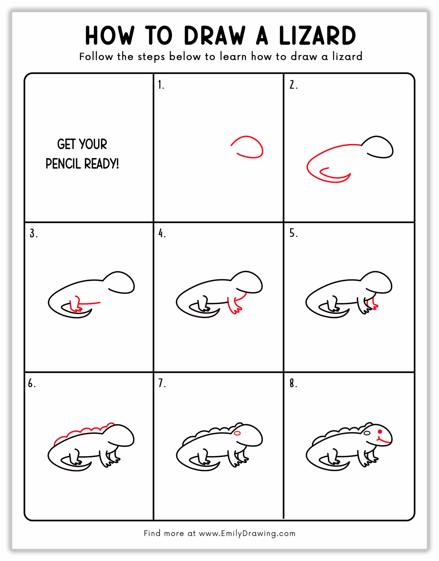 How To Draw A Lizard Really Easy Drawing Tutorial Drawing Tutorials