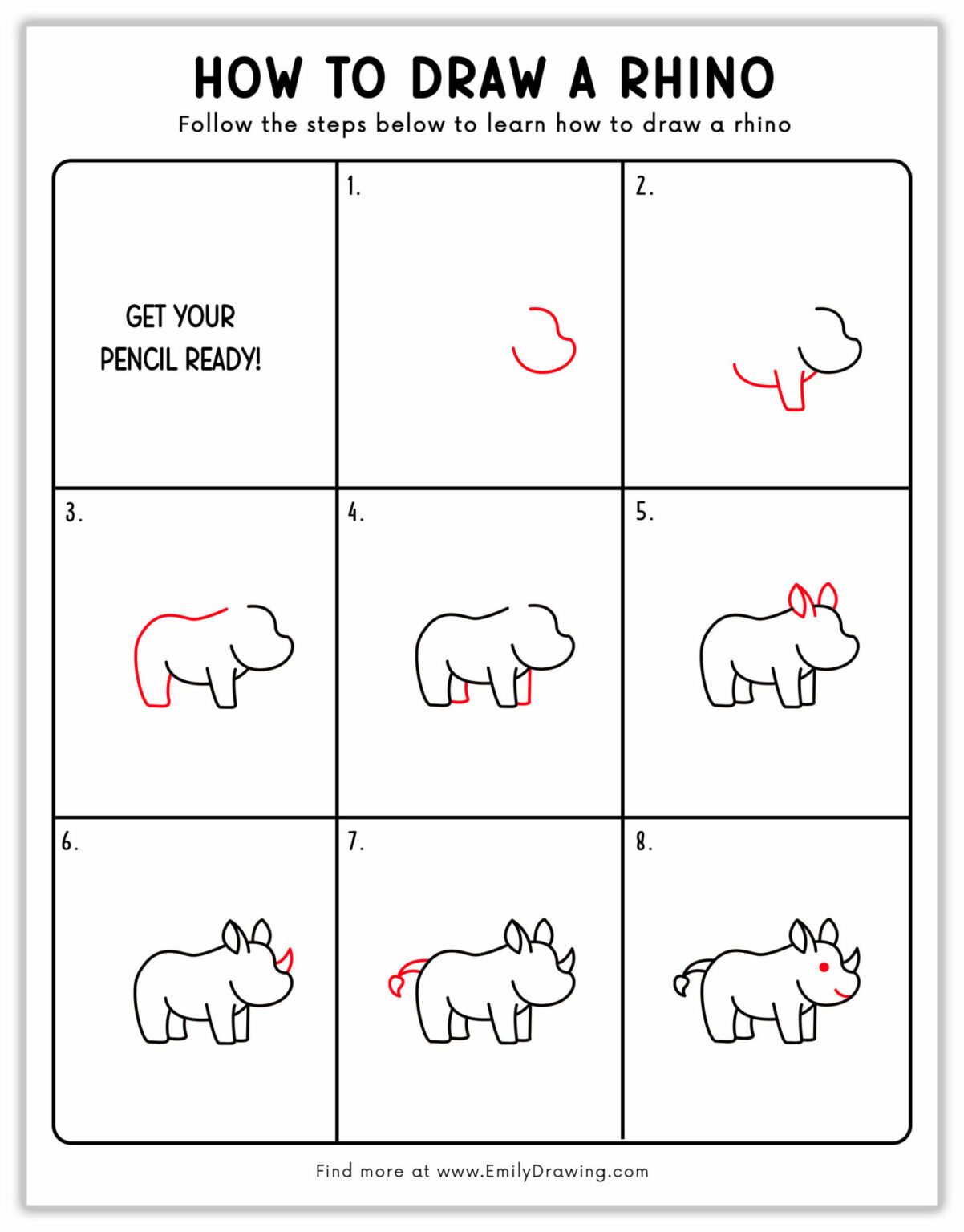 How To Draw A Rhino Emily Drawing