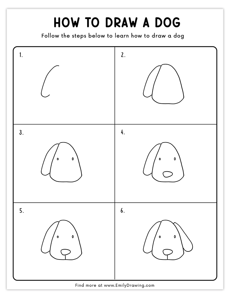 How To Draw A Dog Easy Step By Step For Beginners
