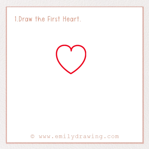 How to Draw Heart Balloons - Step 1 - Draw the First Heart