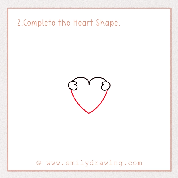 How to Draw Love Boy - Step 2 - Complete the Heart Shape