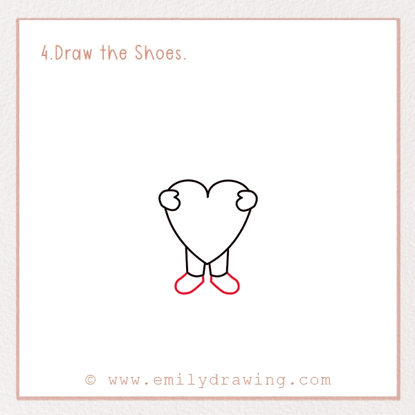 How to Draw Love Boy - Step 4 - Draw the Shoes