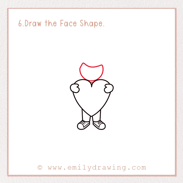 How to Draw Love Boy - Step 6 - Draw the Face Shape