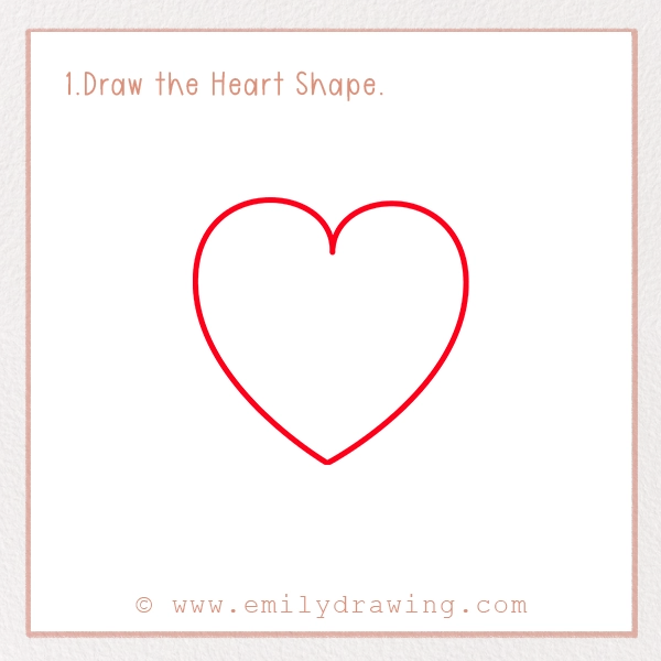 How to Draw a Chocolate Box - Step 1 - Draw the Heart Shape