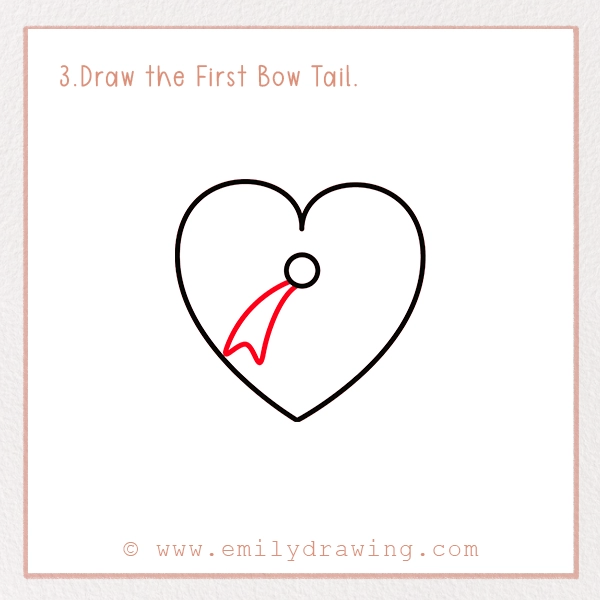 How to Draw a Chocolate Box - Step 3 - Draw the First Bow Tail