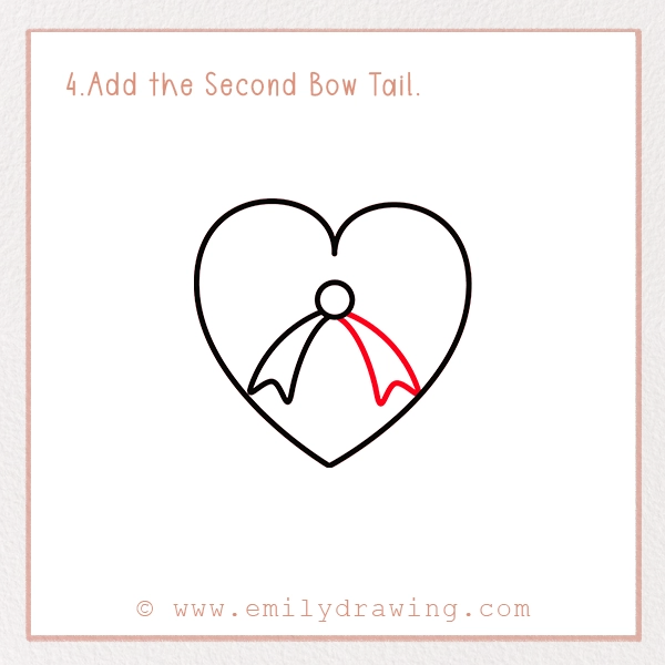 How to Draw a Chocolate Box - Step 4 - Add the Second Bow Tail