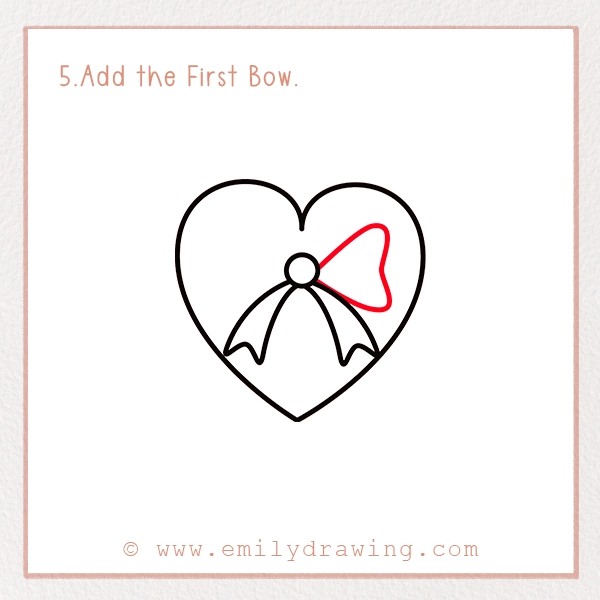 How to Draw a Chocolate Box - Step 5 - Add the First Bow