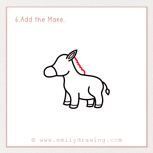 How to Draw a Goat - Step 6 - Add the Mane