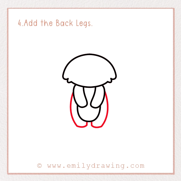 How to Draw a Meerkat - Step 4 - Add the Back Legs