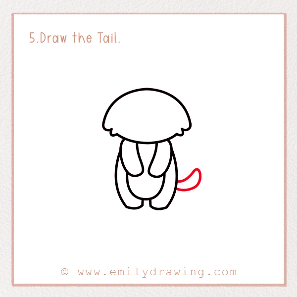 How to Draw a Meerkat - Step 5 - Draw the Tail