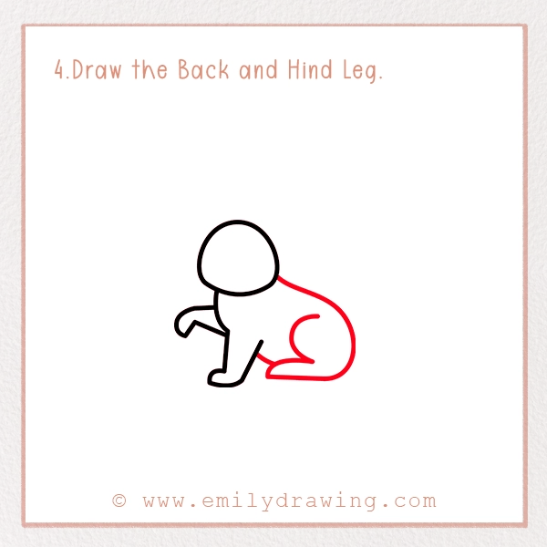 How to Draw a Rabbit - Step 4 - Draw the Back and Hind Leg