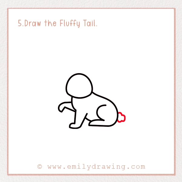 How to Draw a Rabbit - Step 5 - Draw the Fluffy Tail