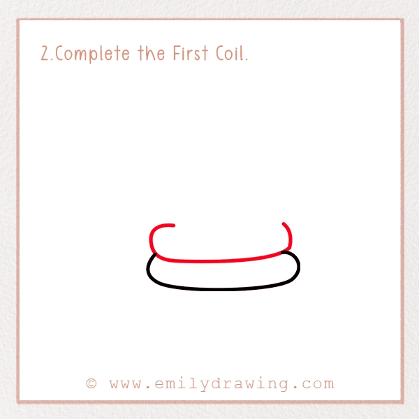 How to Draw a Rattlesnake - Step 2 - Complete the First Coil