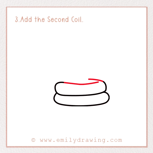 How to Draw a Rattlesnake - Step 3 - Add the Second Coil