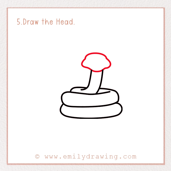How to Draw a Rattlesnake - Step 5 - Draw the Head