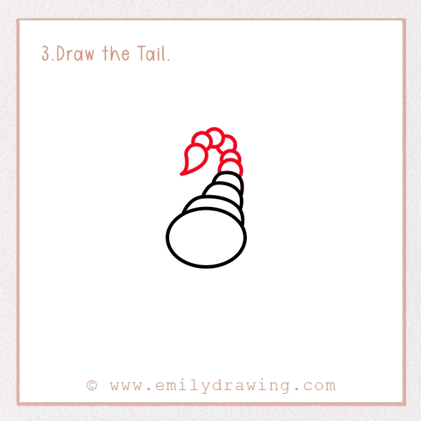 How to Draw a Scorpion - Step 3 - Draw the Tail