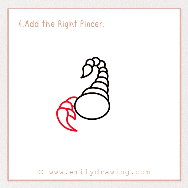 How to Draw a Scorpion - Step 4 - Add the Right Pincer