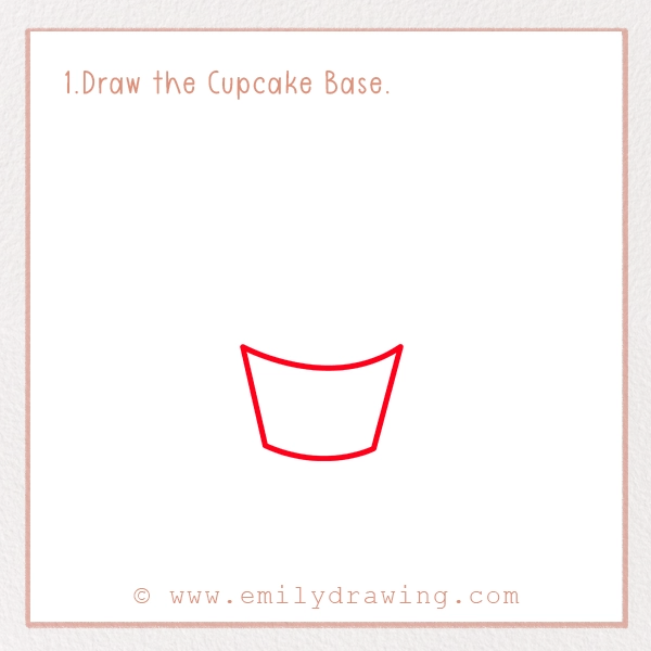 How to Draw a Valentine Cupcake - Step 1 - Draw the Cupcake Base
