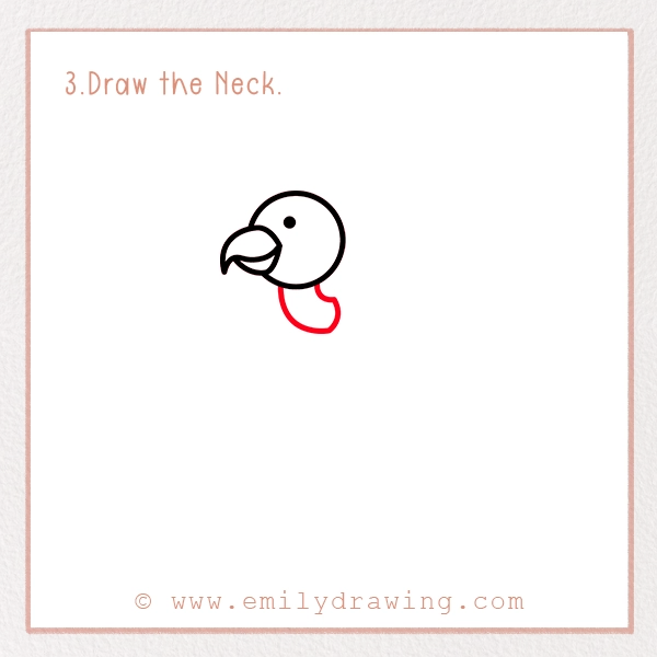 How to Draw a Vulture - Step 3 - Draw the Neck