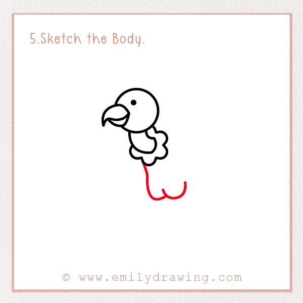 How to Draw a Vulture - Step 5 - Sketch the Body