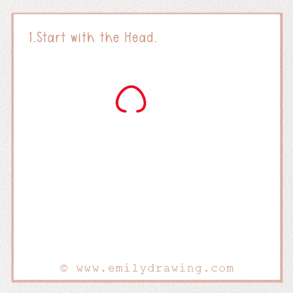 How to Draw an Ostrich - Step 1 - Start with the Head