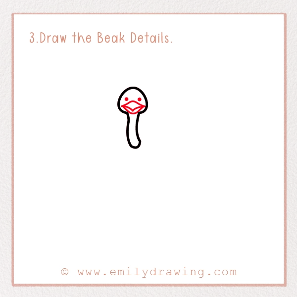How to Draw an Ostrich - Step 3 - Draw the Beak Details