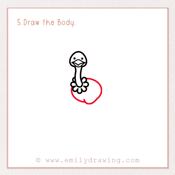 How to Draw an Ostrich - Step 5 - Draw the Body