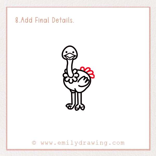 How to Draw an Ostrich - Step 8 - Add Final Details