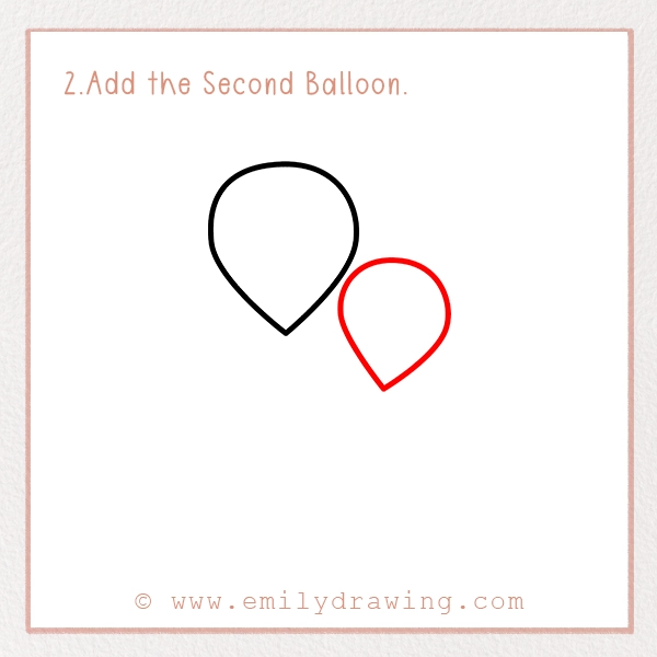 How to Draw St. Patrick’s Day Balloons - Step 2 - Add the Second Balloon.