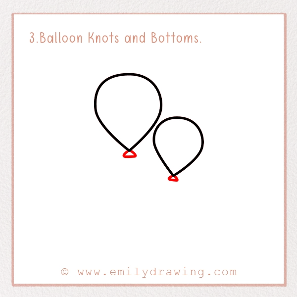 How to Draw St. Patrick’s Day Balloons - Step 3 - Balloon Knots and Bottoms.