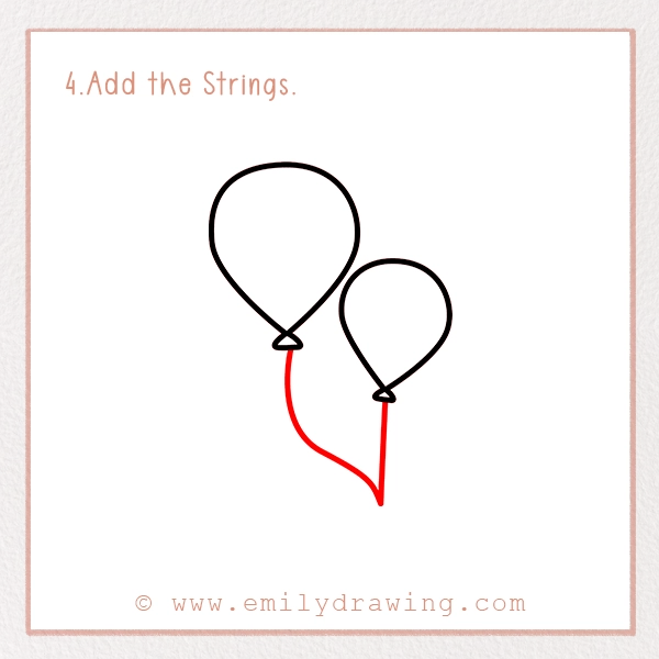 How to Draw St. Patrick’s Day Balloons - Step 4- Add the Strings.
