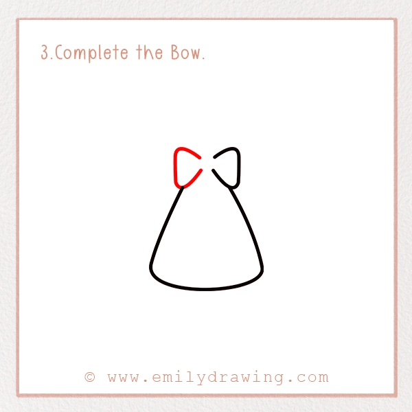 How to Draw Valentine Candies - Step 3 - Complete the Bow.