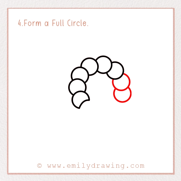 How to Draw Prayer Beads - Step 4 - Form a Full Circle.
