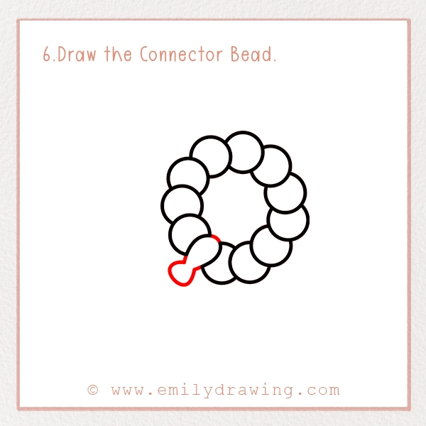 How to Draw Prayer Beads - Step 6 - Draw the Connector Bead.