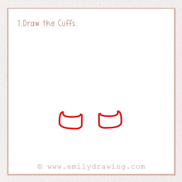 How to Draw Praying Hands - Step 1 - Draw the Cuffs.