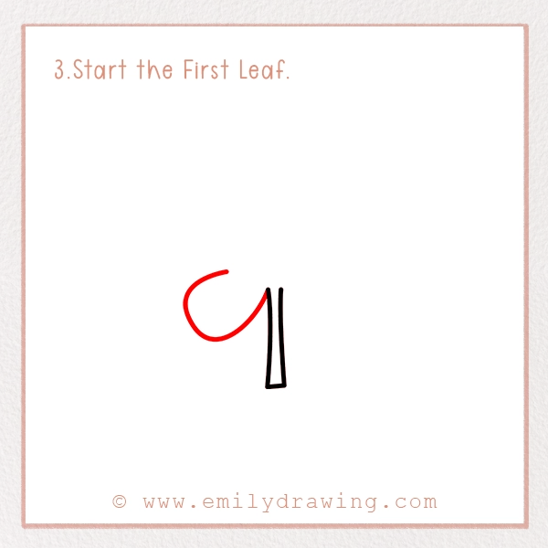 How to Draw St. Patrick’s Day Clover - Step 3 - Start the First Leaf.