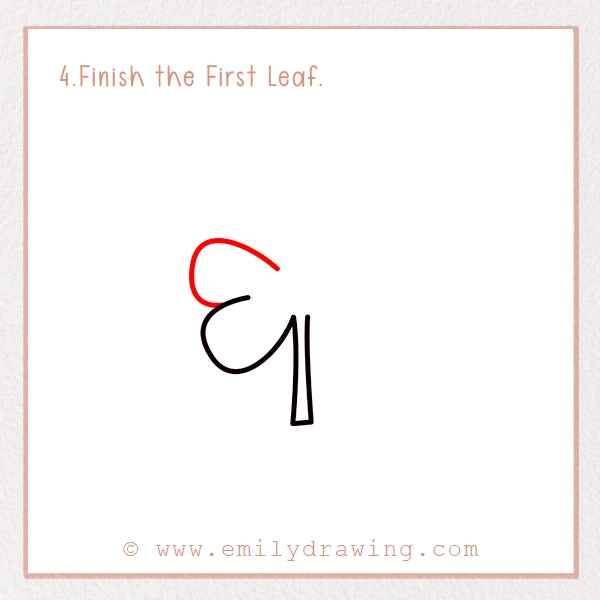 How to Draw St. Patrick’s Day Clover - Step 4 - Finish the First Leaf.