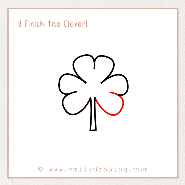 How to Draw St. Patrick’s Day Clover - Step 8 - Finish the Clover!