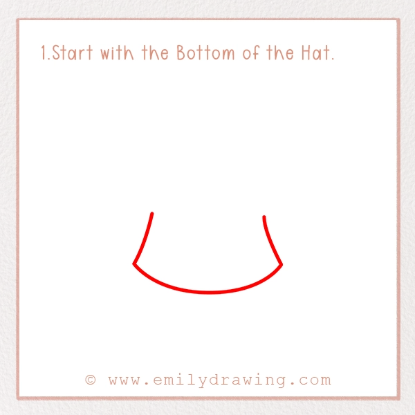 How to Draw St. Patrick’s Day Coin Hat - Step 1 - Start with the Bottom of the Hat.