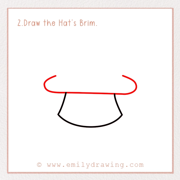 How to Draw St. Patrick’s Day Coin Hat - Step 2 - Draw the Hat’s Brim.
