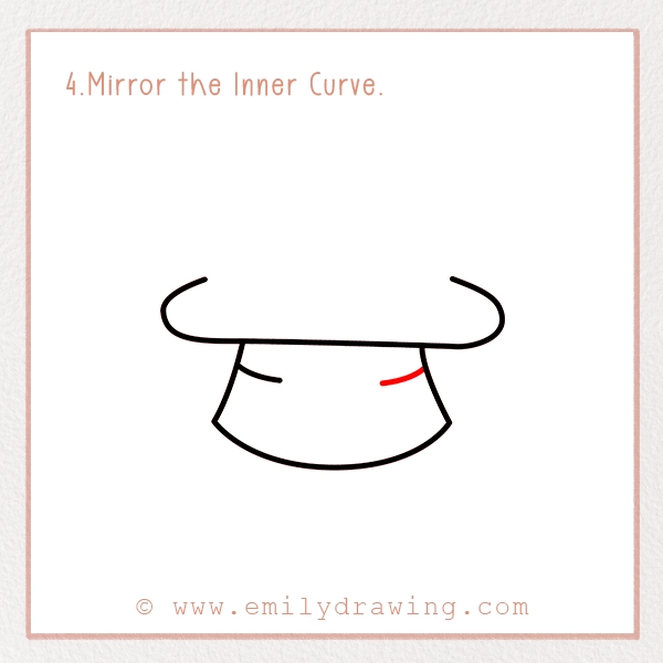 How to Draw St. Patrick’s Day Coin Hat - Step 4 - Mirror the Inner Curve.