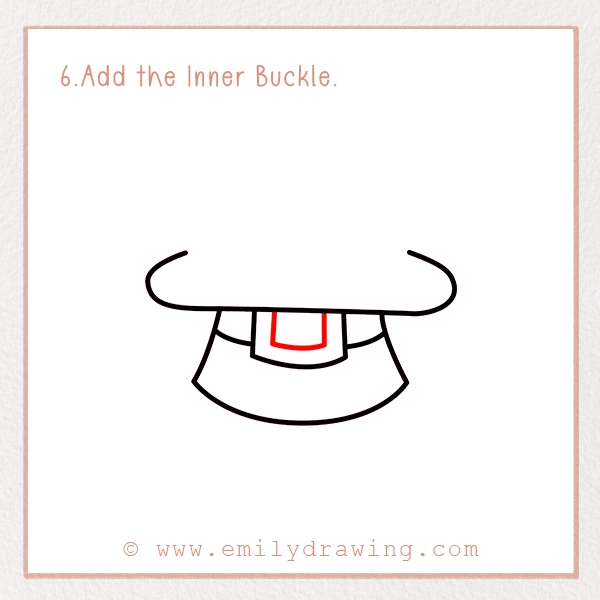 How to Draw St. Patrick’s Day Coin Hat - Step 6 - Add the Inner Buckle.