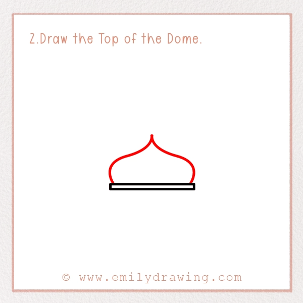 How to Draw a Ramadan Dome - Step 2 - Draw the Top of the Dome.
