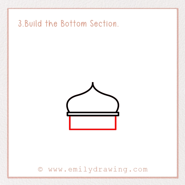 How to Draw a Ramadan Dome - Step 3 - Build the Bottom Section.