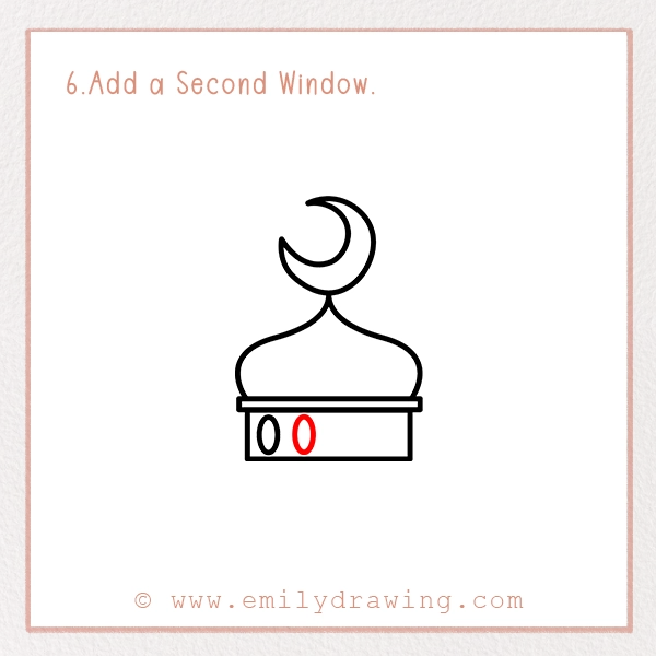 How to Draw a Ramadan Dome - Step 6 - Add a Second Window.