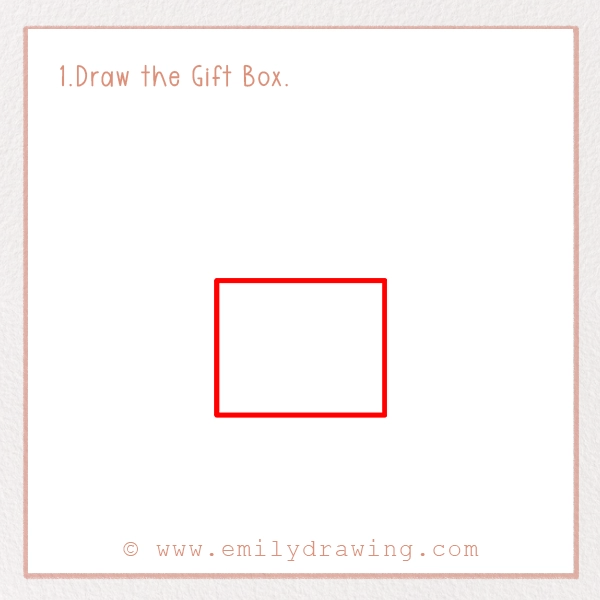 How to Draw a St. Patrick’s Day Gift - Step 1 - Draw the Gift Box.