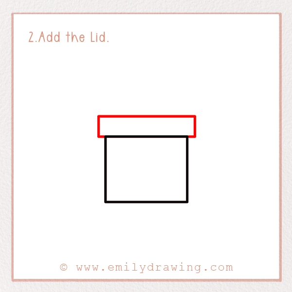 How to Draw a St. Patrick’s Day Gift - Step 2 - Add the Lid.